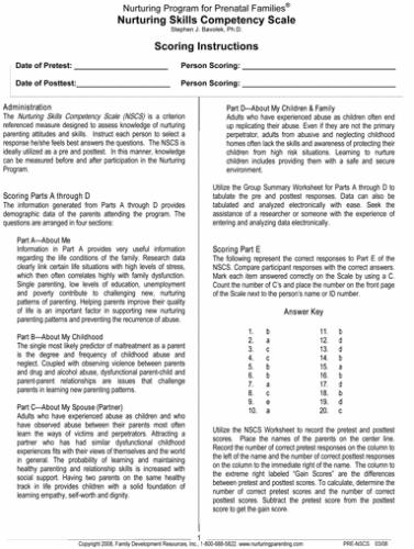 Prenatal - Nurturing Skills Competency Scale - Pkg/50 (PRE ...